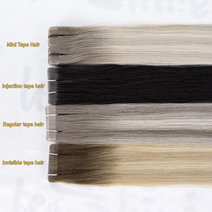 Venta al por mayor Europea 100% extensión de cabello humano cinta Remy virgen estirada doble en extensión de cabello humano - Product Image 6