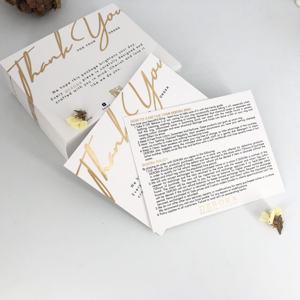 Papier de conception de <span class=keywords><strong>texte</strong></span> imprimé personnalisé cartes de <span class=keywords><strong>remerciement</strong></span> avec logo en feuille d'or cartes d'invitation de <span class=keywords><strong>mariage</strong></span> de luxe cartes de vœux - Product Image 4