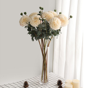 TH1441 Fleur artificielle de haute qualité à grosse tête en soie blanche et rose <span class=keywords><strong>Dahlia</strong></span> Chrysanthème pour la décoration florale de mariage et de la maison - Product Image 3