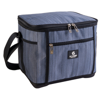 Sac isotherme en polyester extra large et robuste, capacité 24 canettes (18L), avec sangle de transport, poche avant zippée et poches latérales en filet