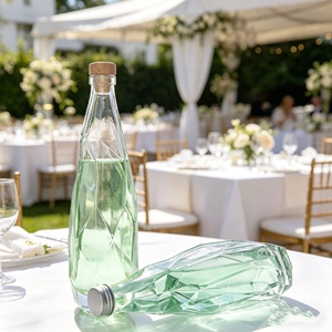 Bouteille en verre vide personnalisée haute transparence 350ml 500ml 750ml, directement <span class=keywords><strong>de</strong></span> l'usine, pour <span class=keywords><strong>eau</strong></span> minérale, jus, whisky, usage quotidien - Product Image 2