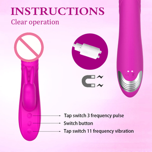 Vibrador Telescópico Tipo Conejo para Mujeres, Potente Vibración, Masaje, Masturbación, Silencioso, con Movimiento de Inserción y Extracción - Product Image 2