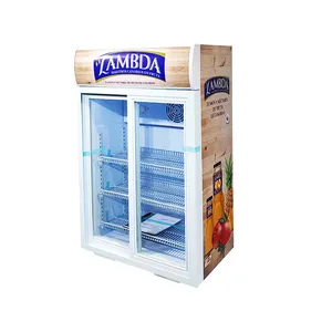 Meisda SC105L 105L Supermarket Counter Top Fridge Beverage Drink Food Display Refrigeration Equipment With 2 Glass Sliding Door