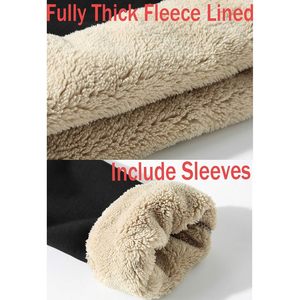 FOXA Men's Sherpa Lined Crewneck Sweatshirt Fleece Pullover Thermal Cotton Heavy <b>Weight</b> Warm Top - Product Image 5