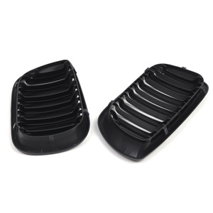 Parrilla delantera para BMW E46 Serie 3, negro brillante, doble línea, plástico ABS, para actualización o reequipamiento. - Product Image 3