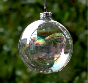 Boule de Noël en verre perlé transparent pour arbre artisanat décoration de la maison cadeaux de vacances-plusieurs occasions remise des diplômes Ramadan Diwali - Product Image 2