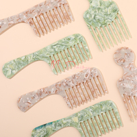 Peigne Afro MiDairy à Dents Larges de 4 mm, Brosse à Cheveux Bouclés, Peigne Fourche, Outil de Coiffage en Forme de Poing, Peigne Personnalisé 890153