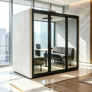 Aluminum Frame Modular Office <strong>Pod</strong> Soundproof Phone Booth Portable Oblong Workstation Adjustable Height DIY Assembly - Product Image 2