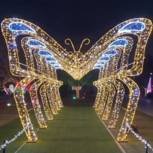 Outdoor LED Christmas Butterfly Tunnel Arch Light Supplier China Commercial Holiday Decoration Manufacturer OEM ODM - Product Image 1