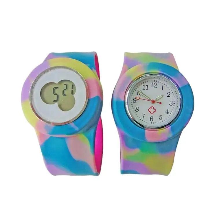 Custom gifts Waterproof children's Slap silicone wrist watch Adult beat ring logo Customized men's and women's quartz watch