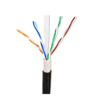 Câble Réseau SFTP Blindé Cat6 Noir Fibre Optique Cuivre Nu Solide Extérieur PE 1000ft 305m 100m 23AWG Bobine en Bois Certifié CE