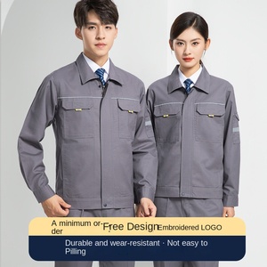 Combinaisons <span class=keywords><strong>de</strong></span> travail en <span class=keywords><strong>lin</strong></span> printemps-automne unisexe, protection du travail haut <span class=keywords><strong>de</strong></span> gamme, vêtements d'<span class=keywords><strong>atelier</strong></span> d'usine - Product Image 2