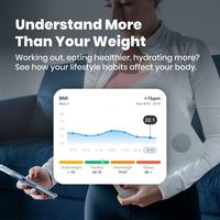Balance de salle de bain en verre trempé balance numérique dmart bmi pesant balance de graisse corporelle analyseur de santé avec application