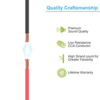 Cable de altavoz AWG OFC, calibre 12/14/16/18, 15A, 4mm, Figura 8, Cable automotriz, Cable de alimentación con cremallera, color rojo y negro