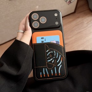 Luxury PU Leather Horse Card Holder Mobile Phone case for <b>IPhone</b> 17 16 15 <b>Pro</b> <b>Max</b> PU Texture <b>Camera</b> protection Hard Cover Back - Product Image 2