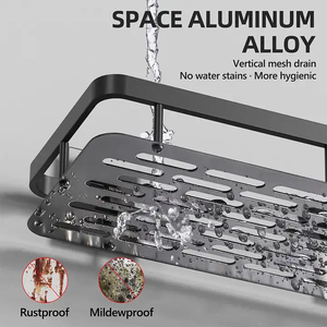<strong>Wall</strong> Mounted Black Bathroom Shelves Shower Caddy <strong>Wall</strong> Shelf Brackets Shower Shelf <strong>Wall</strong> Mounted Storage Organizer <strong>Rack</strong> - Product Image 6