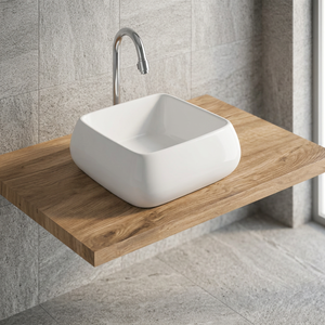 Lavabo de salle de bain de luxe pour hôtel, à poser sur table, en céramique, granit, porcelaine, design artistique, pour lavage des mains, usage hospitalier - Product Image 1