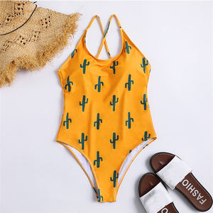 Novo maiô feminino estampado, roupa de banho de uma peça, moda praia, biquíni sem costas - Product Image 2