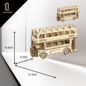 Akzeptieren Sie Anpassung Holz DIY 3D Holz Auto Puzzle 3D Toy Factory DIY Handwerk für Kinder