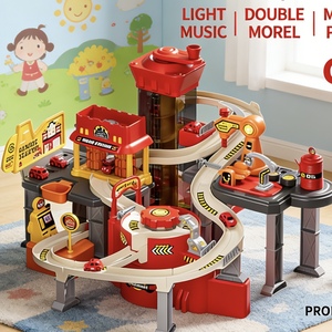 Juego <span class=keywords><strong>de</strong></span> Pista <span class=keywords><strong>de</strong></span> Carreras para Niños, 9 Niveles, 6 Botones, Manual, Sin Baterías, Juguete Educativo Mecánico, Autos <span class=keywords><strong>de</strong></span> ABS, Regalo para Niños <span class=keywords><strong>de</strong></span> <span class=keywords><strong>3</strong></span> Años en Adelante - Product Image 2