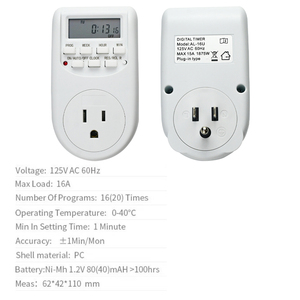 Temporizador programable Digital LCD, temporizador electrónico con enchufe de la UE, Reino Unido, EE. UU., para dispositivos de jardín doméstico para sistema de nebulización - Product Image 5