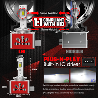 Bombilla LED D1S D3S Serie D, 30000lm, 70W, Sin Errores, Faros LED para Automóvil, Nueva Condición, Luces de 6000K, Lámpara para Automóvil, Conexión Plug&Play