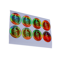Impression personnalisée autocollant d'étiquette adhésive de logo hologramme imprimé double face pour emballage privé