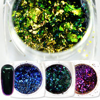 Paillettes de vernis à ongles Pigments irisés à couleur changeante Duo Chrome Chameleon Flakes