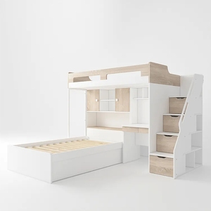 Kids Bedroom Double <strong>Bed</strong> Furniture Twin Over Full/Queen Split Bunk <strong>Bed</strong> <strong>with</strong> <strong>Desk</strong> <strong>and</strong> Stairs - Product Image 4