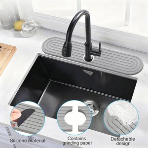2026 Version Améliorée, Tapis de Drainage en Pierre de Diatomite Ultra-Absorbante et Sûre pour Évier de Cuisine, Protection Anti-éclaboussures et Support pour Bouteilles - Product Image 3