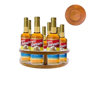 Lazy Susan Turntable Organizer for Kitchen,Rotating 9 Bottles Coffee Syrup Organizer for Counter Top,Turntable Wine Display Tray
