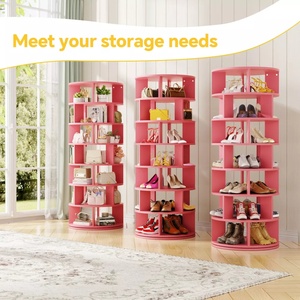 <span class=keywords><strong>Scarpiera</strong></span> a 7 Ripiani all'Ingrosso, Torre Rotante <span class=keywords><strong>Rosa</strong></span> per Scarpe, Espositore per Articoli - Product Image 3