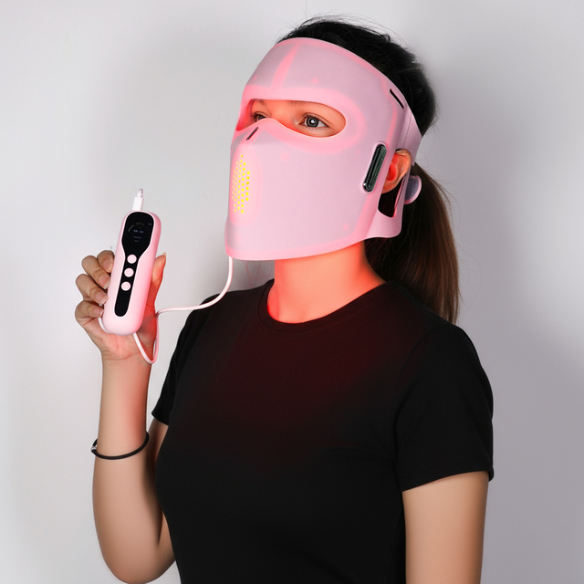 2025 Medical 4 Chips Red Light Mask 4D Led Photon Facial Mask Silicone Led Light Therapy Face Mask