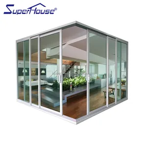 Superhouse Multi Slide Exterior Doors Hurricane Double Glass Aluminum Sliding Door With Screen