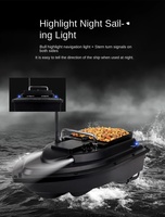 Perahu Umpan Ikan Plastik RC Smart Cruise Control dengan Fish Finder, Jangkauan 500M, Kapasitas 2KG, Bertenaga Baterai, Lampu Malam, dan Umpan Pancing
