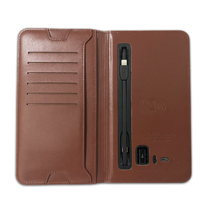 Il più recente portafoglio intelligente portatile in pelle sintetica per gli uomini è dotato di interfaccia di uscita di tipo C e caricatore Wireless Power Bank - Product Image 3