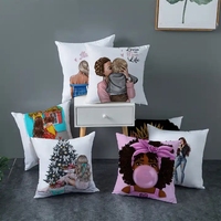 Housse de coussin tendance pour maman et bébé, motif Super Mom, pour la fête des mères, décoration de canapé, cadeau pour la maison