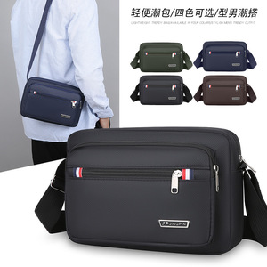 Jingpin – sac messager pour hommes, petit sac à bandoulière en tissu Oxford, durable, pour les voyages de loisirs, couleur unie, noir, vert militaire foncé - Product Image 4