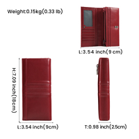 Dompet Panjang Wanita Kulit Asli DUJIANG, Banyak Slot Kartu, Gaya Vintage Minimalis, Dompet Lipat Model Akordion, 2180