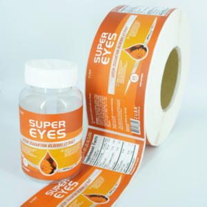 Rollo adhesivo de papel sintético personalizado para comida, rollo de pegatinas cuadradas, logotipo de marca comercial, etiquetas para botellas impresas, Impresión de embalaje - Product Image 2