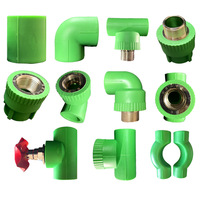 20 25 32 40 50 63 75 90 110 160mm Green Pipe Fittings PPR Tee Coupling Elbow in Connector