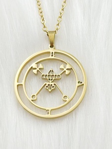 Collana XUNYUE in Acciaio Inox con Sigillo di Lucifero, Gioiello Satanico con Incisione Laser di Asmoday e Baphomet - Product Image 3