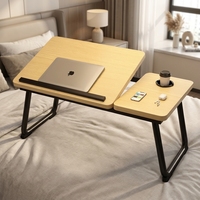 Table d'ordinateur portable en bois réglable en hauteur, pliable et portable, pour lit, bureau, maison, chambre, étude, travail, canapé
