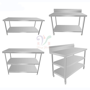 Hot Sale Kitchen Food Prep Table Stainless Steel <strong>Worktable</strong> with 2 or 3 Layers Bottom Shelf for Hotel Restaurant Kitchen - Product Image 1