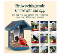 Comederos para Pájaros para Exteriores con Cámara de Observación de Aves 2K, Regalos Ideales para Navidad, Regalos para el Día del Elefante Blanco