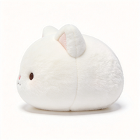 Nouveau style 2026 : Peluche chat blanc moelleuse et mignonne, coussin en peluche doux avec rembourrage en coton PP, personnalisable