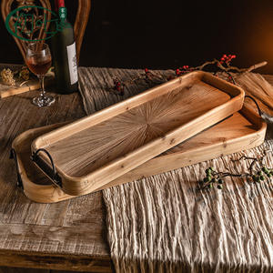Bandeja Decorativa de Madera Rectangular con Asa, para Fotografía de Still Life Navideño, Bandeja para Servir en la Chimenea - Product Image 4