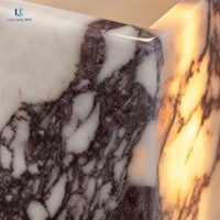 Décoration d'appoint de table en marbre de luxe Luca, ornement moderne en cube de pierre naturelle Calacatta Viola pour la maison et le salon
