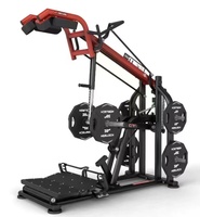 Machine professionnelle de fitness pour hack squat et soulevé de mollets, ciblant les quadriceps, les ischio-jambiers et les mollets