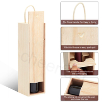 Boîte de bouteille de vin personnalisée Couvercle coulissant fait à la main de qualité supérieure parfaitement dimensionné pour votre emballage de bouteille de vin en pin Lovehome